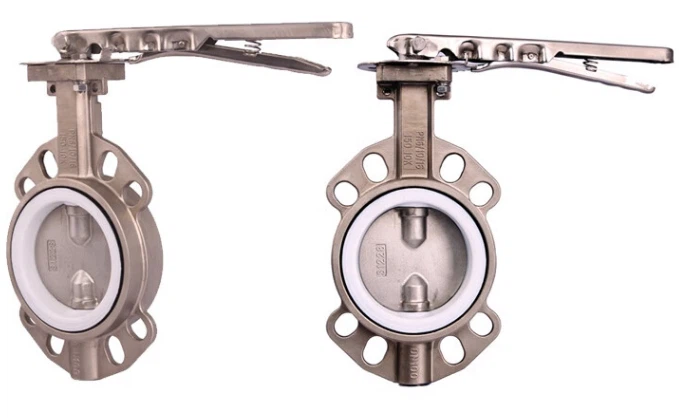 PTFE Stainless Steel Manual Wafer Butterfly Valve