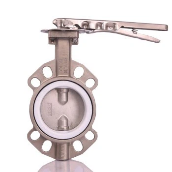 PTFE Stainless Steel Manual Wafer Butterfly Valve