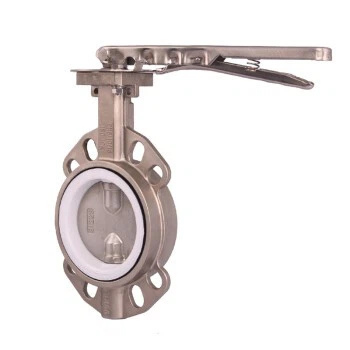 PTFE Stainless Steel Manual Wafer Butterfly Valve
